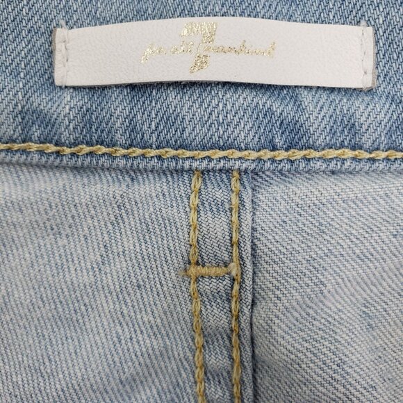 7 for all Mankind Patch Distressed Rigid Light Wash Jeans Size 32 - Picture 4 of 7